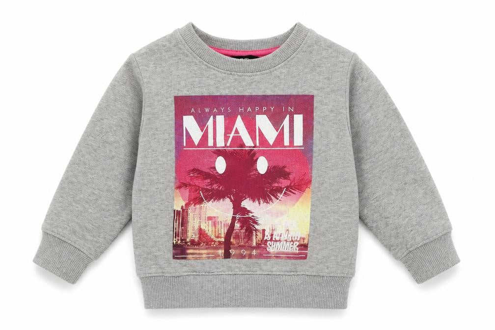 George Girls Grey  Cotton Pullover Jumper Size 9-12 Months  Pullover - Miami