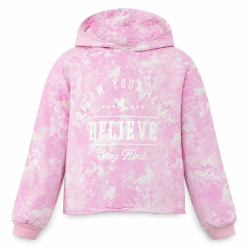 F&F Girls Pink Geometric Cotton Pullover Hoodie Size 9-10 Years  Pullover - Believe