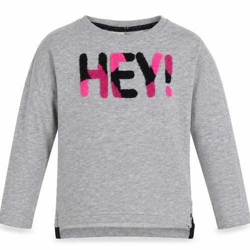 F&F Girls Grey  Cotton Pullover Sweatshirt Size 6-7 Years  Pullover - Hey