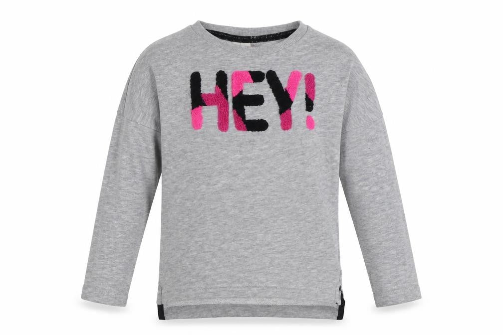 F&F Girls Grey  Cotton Pullover Sweatshirt Size 6-7 Years  Pullover - Hey