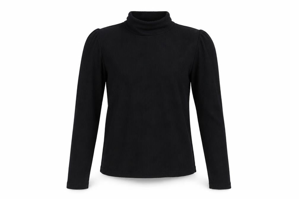 F&F Girls Black High Neck  Cotton Pullover Jumper Size 13-14 Years  Pullover