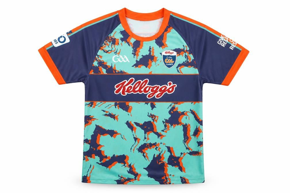 Front view of Masita boys’ blue polyester basic t-shirt, size 4, years roll neck - kellogs