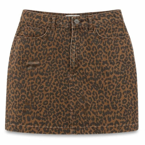 New Look Girls Brown Animal Print Cotton A-Line Skirt Size 14 Years  Regular Zip