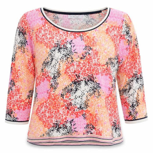 Marks and Spencer Womens Multicoloured Round Neck Floral Linen Pullover Jumper Size 18