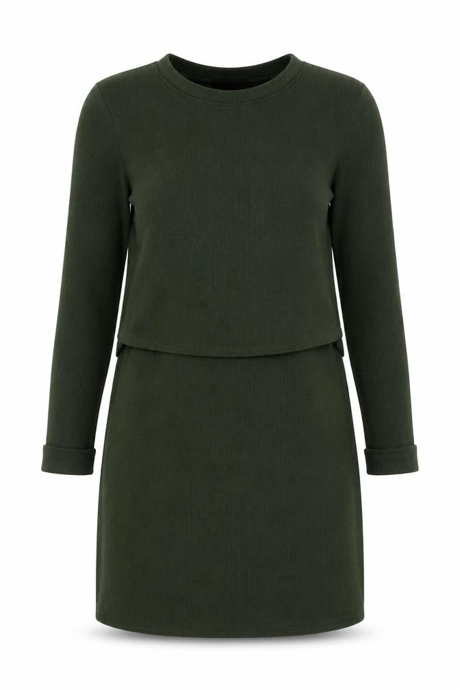 Topshop Womens Green  Acrylic Jumper Dress  Size 8  Round Neck Pullover