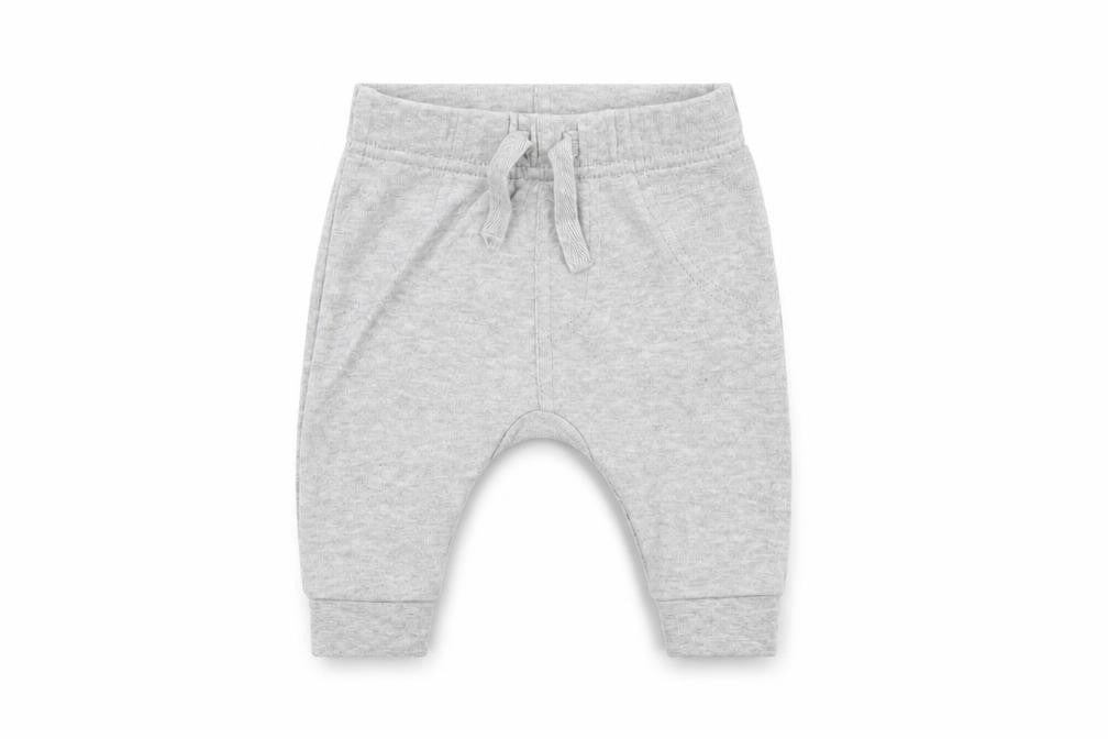 Front view of George Baby Grey Cotton Jogger Trousers One Size Pullover