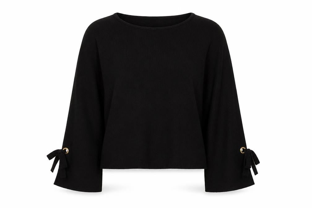 George Womens Black Round Neck  Acrylic Pullover Jumper Size 14