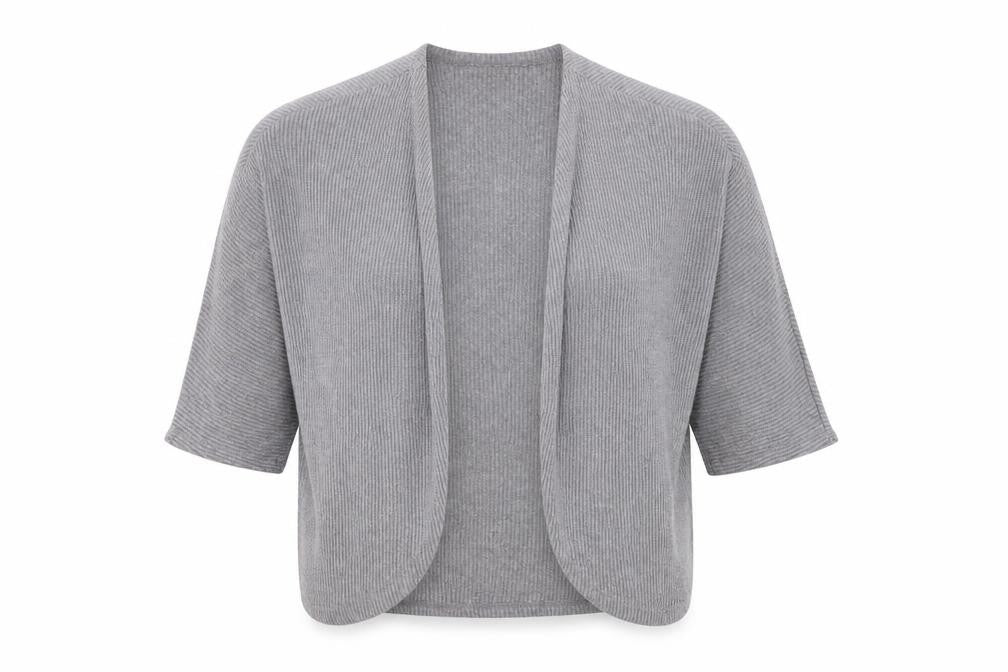 Yessica Womens Grey Round Neck  Polyester Cardigan Jumper Size S