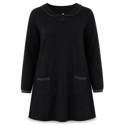 Wallis Womens Black  Acrylic Trapeze & Swing  Size L  Round Neck