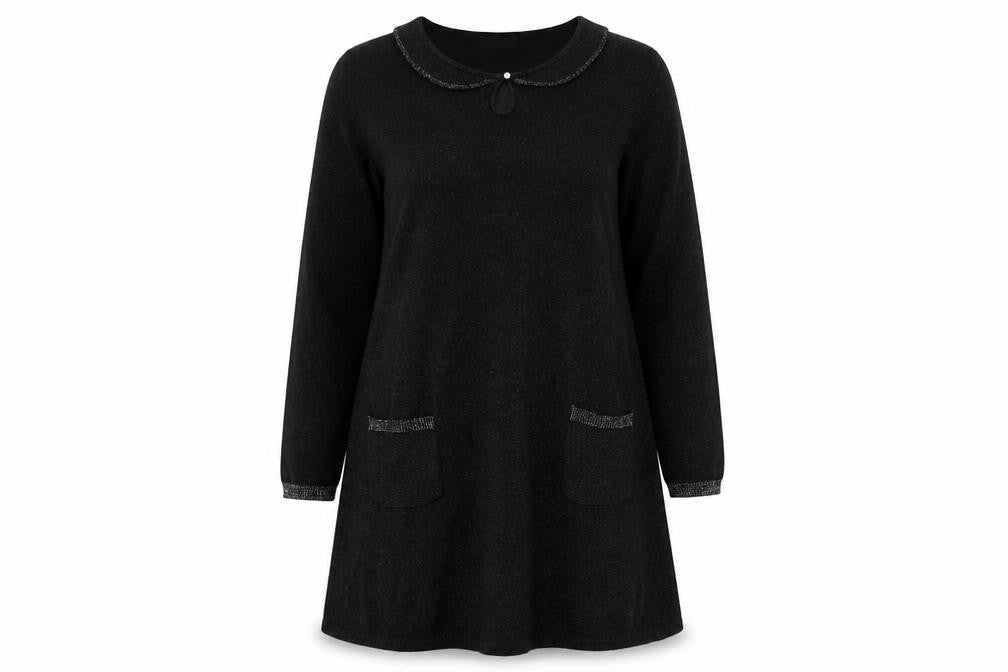 Wallis Womens Black  Acrylic Trapeze & Swing  Size L  Round Neck