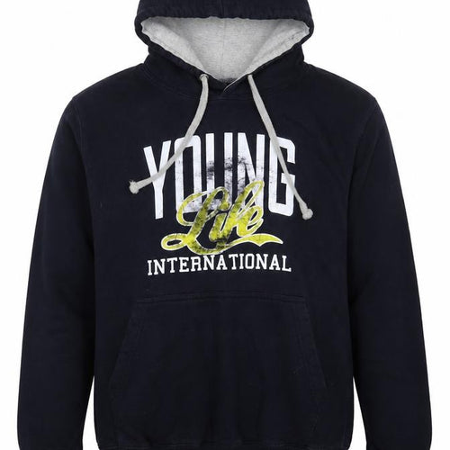 Awdis Mens Blue  Cotton Pullover Hoodie Size S