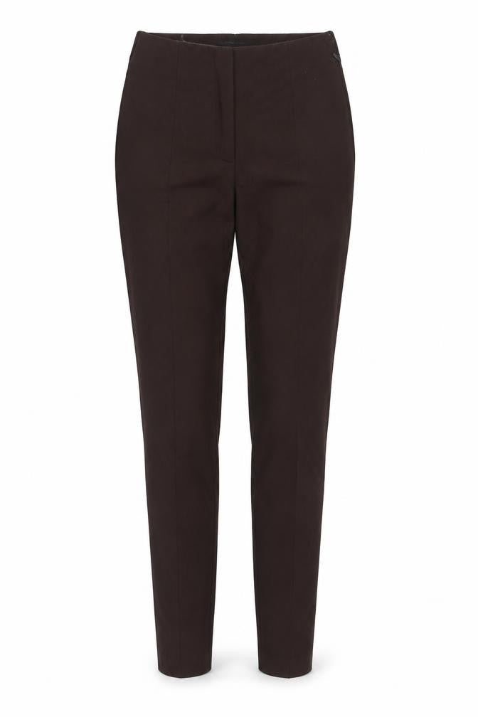 Front view of ASOS women’s green polyester trousers, size UK 8, 26-inch leg regular