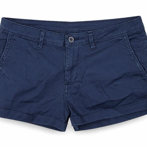 Pull&Bear Womens Blue  Cotton Cargo Shorts Size 36 L4.5 in Regular