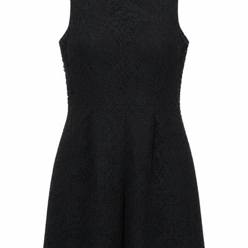 Topshop Womens Black  Cotton Fit & Flare  Size 10  Round Neck