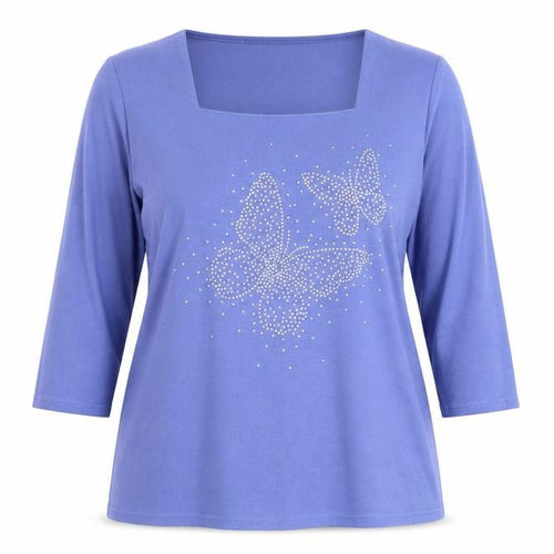 Love Leisure Womens Purple Square Neck  Polyester Pullover Jumper Size 16   - Butterflies