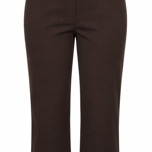 Style & Co Womens Brown  Cotton Cropped Trousers Size 12 L24 in Regular Hook & Eye