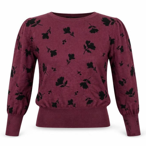 Marks and Spencer Womens Purple Crew Neck Floral Viscose Pullover Jumper Size 6