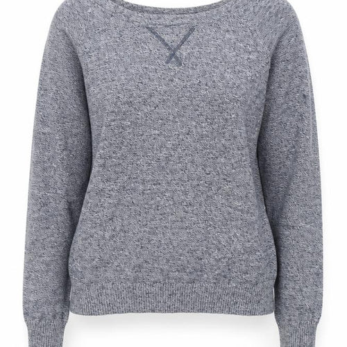 Poof Womens Blue Boat Neck  Acrylic Pullover Jumper Size S