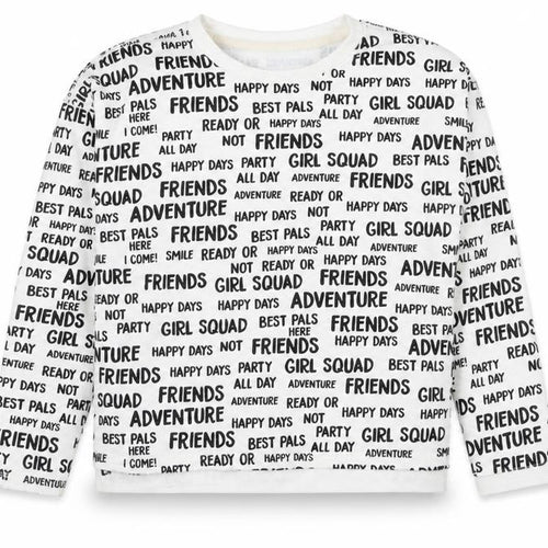 Dunnes Stores Girls White  Cotton Pullover Sweatshirt Size 10 Years  Pullover - Slogan