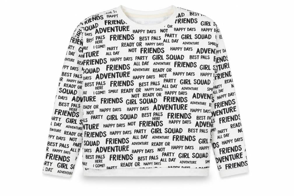 Dunnes Stores Girls White  Cotton Pullover Sweatshirt Size 10 Years  Pullover - Slogan