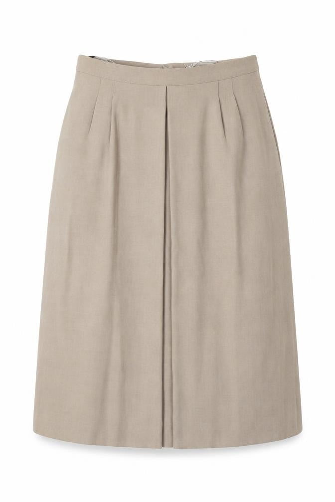 Goldix Womens Beige  Modal A-Line Skirt Size 34 in   Button