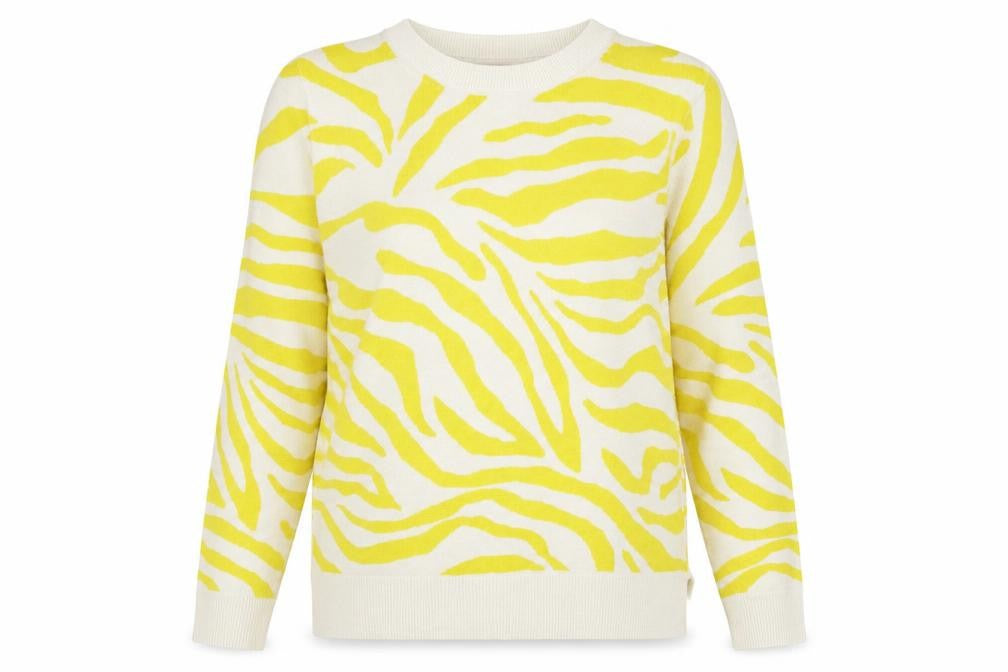Marks and Spencer Womens Multicoloured Round Neck Animal Print Polyester Pullover Jumper Size 10