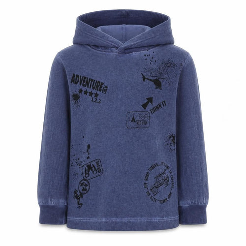 Matalan Boys Blue  100% Cotton Pullover Hoodie Size 2-3 Years  Pullover - Adventure Crew