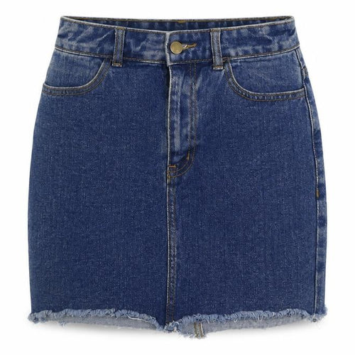 FOREVER 21 Womens Blue  Cotton Mini Skirt Size S   Zip