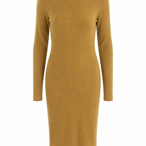 COLLUSION Womens Brown  Cotton Pencil Dress  Size 6  High Neck Pullover