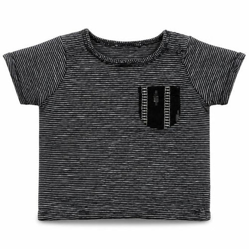 NEXT Baby Black Striped 100% Cotton Basic T-Shirt Size 0-3 Months Crew Neck Pullover