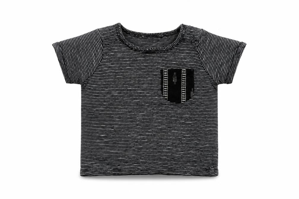 NEXT Baby Black Striped 100% Cotton Basic T-Shirt Size 0-3 Months Crew Neck Pullover