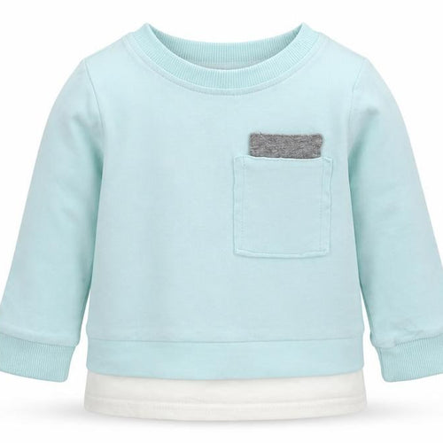 Kalamixi Girls Blue  100% Cotton Basic T-Shirt Size 3-6 Months Crew Neck Pullover - Size 60cm