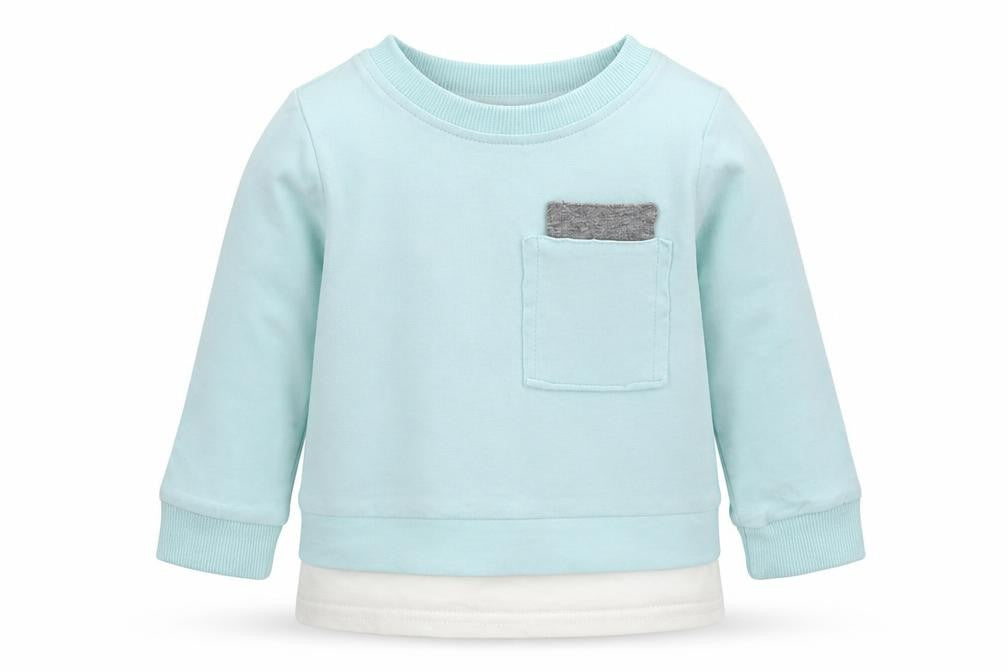 Kalamixi Girls Blue  100% Cotton Basic T-Shirt Size 3-6 Months Crew Neck Pullover - Size 60cm