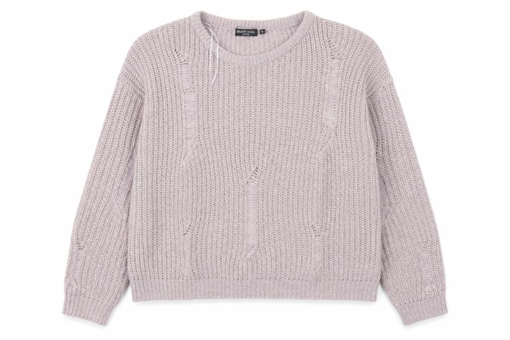 Brave Soul Womens Purple Round Neck  Acrylic Pullover Jumper Size L