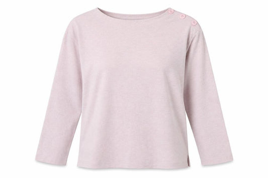 Front view of Dunnes women’s pink polyester pullover sweatshirt, size M