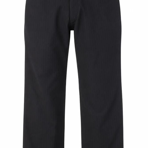 Henri Ross Mens Black Striped Polyester Trousers  Size 36 L29 in Regular  - short leg