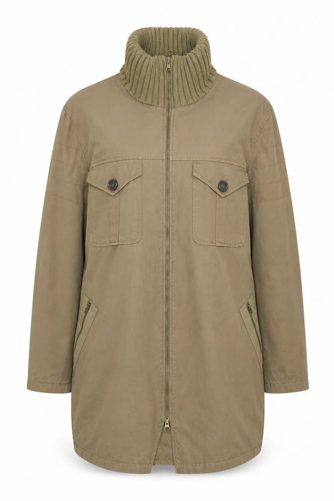 Front view of Matinique women’s brown jacket coatigan, size L