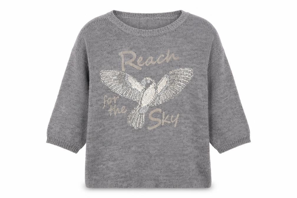 Marks and Spencer Womens Grey Round Neck  Cotton Pullover Jumper Size M