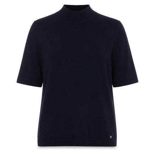Gollehaug Womens Blue Mock Neck  Acrylic Pullover Jumper Size 14