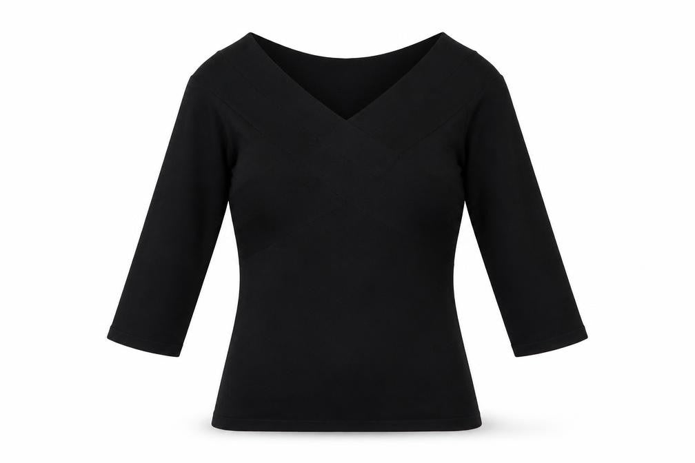 Alex & Co. Womens Black V-Neck  Viscose Pullover Jumper Size S