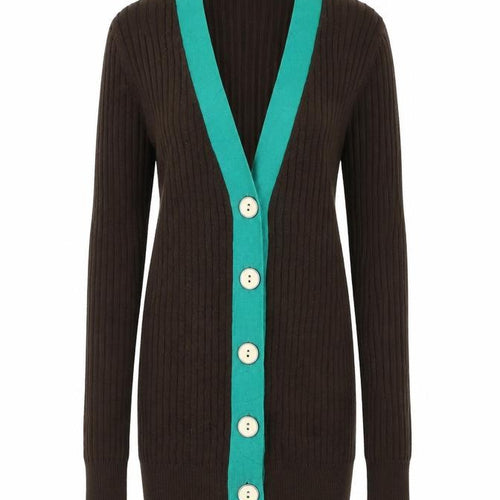 Old Navy Womens Brown V-Neck  Polyester Cardigan Jumper Size XS