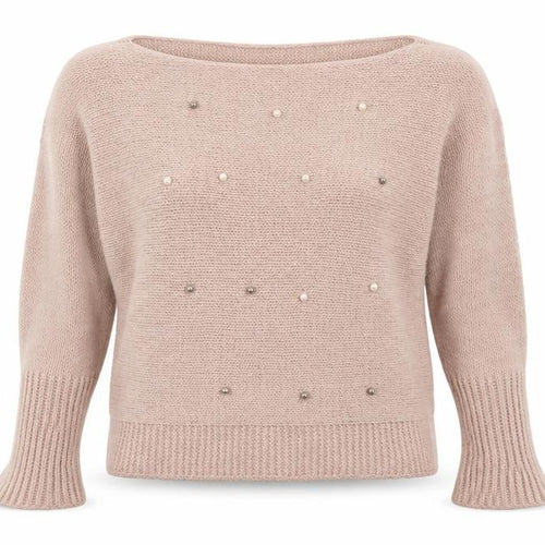 Boohoo Womens Pink Boat Neck  Acetate Pullover Jumper Size S