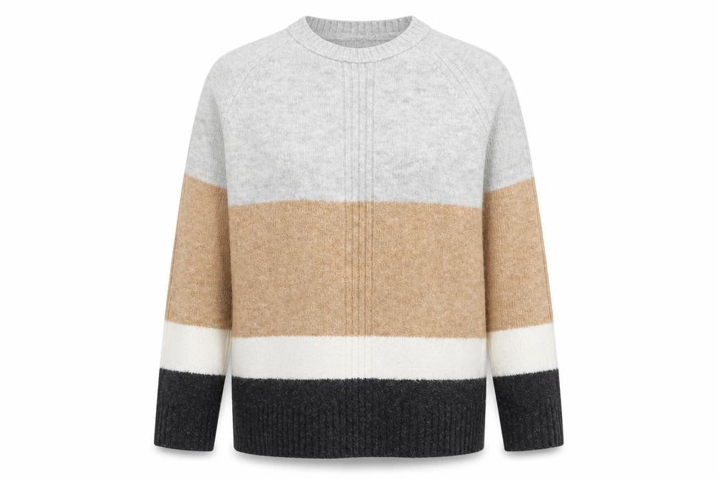Marks and Spencer Womens Multicoloured Crew Neck Striped Acrylic Pullover Jumper Size XS