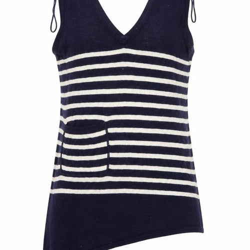 Planet Womens Multicoloured V-Neck Striped Viscose Vest Jumper Size S