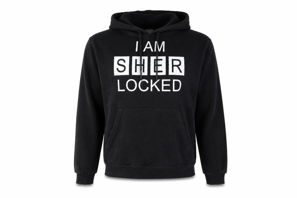 B&C Collection Womens Black  Cotton Pullover Hoodie Size L   - Sherlock