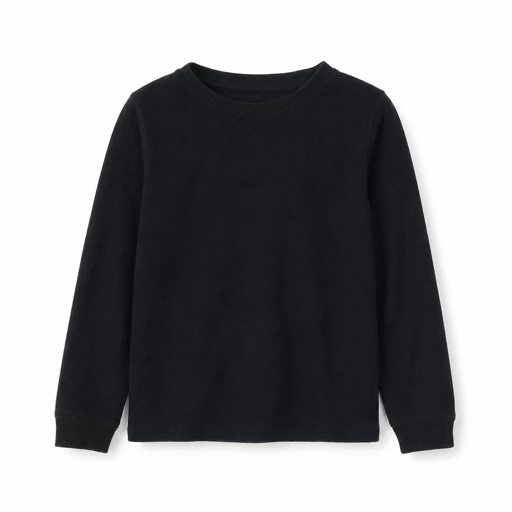 Front view of Marks & Spencer girls’ black cotton pullover sweatshirt, size 7-8, years