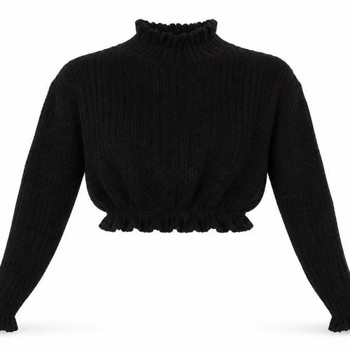 Boohoo Womens Black High Neck  Polyester Pullover Jumper Size S