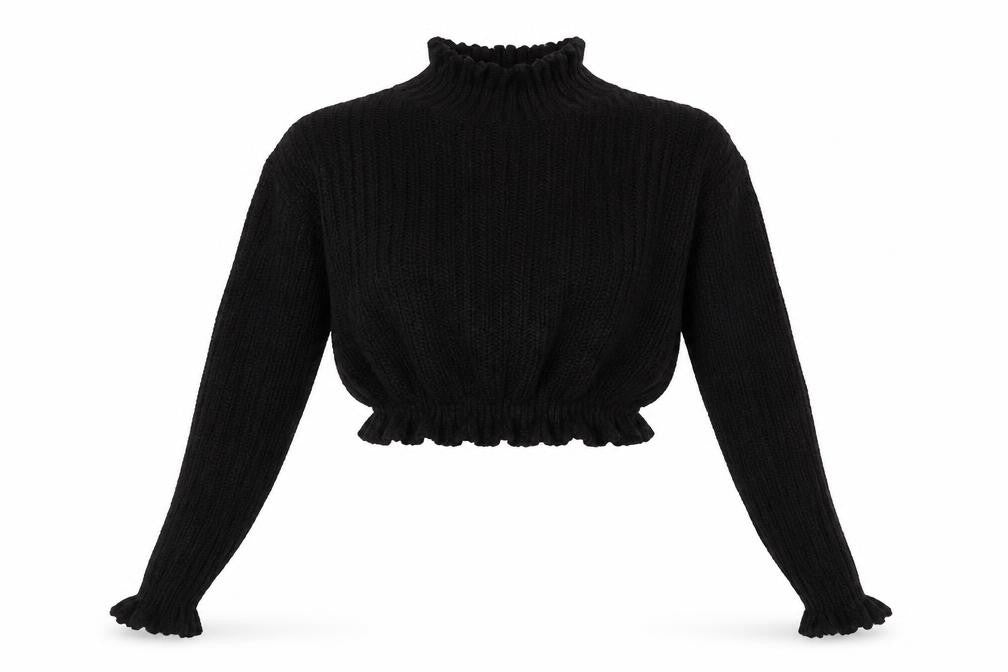 Boohoo Womens Black High Neck  Polyester Pullover Jumper Size S