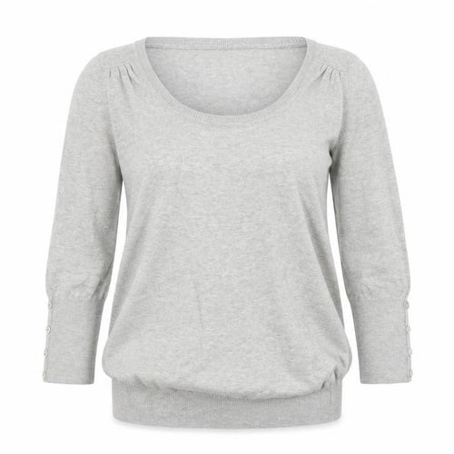 Debenhams Womens Grey Scoop Neck  Cotton Pullover Jumper Size 8