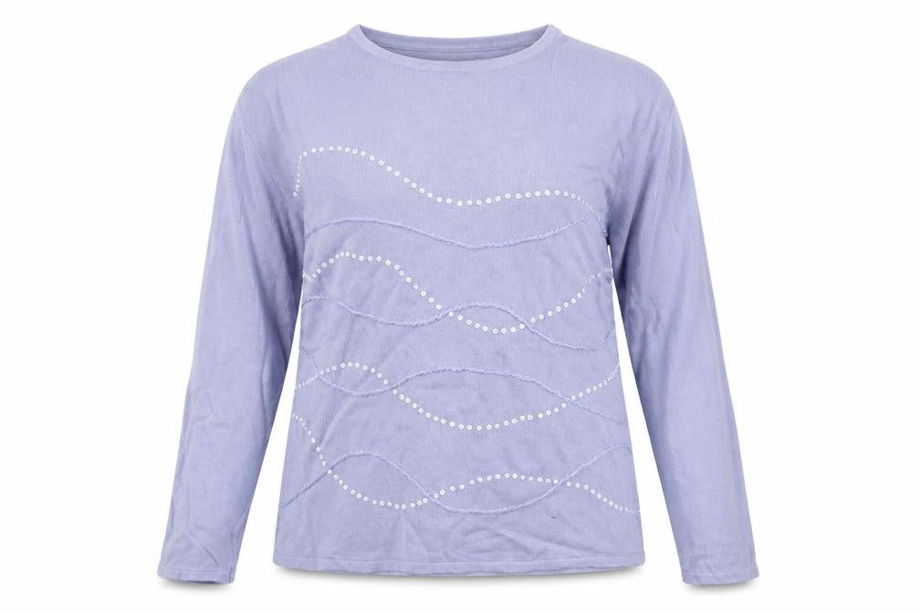 Fay Louise Womens Purple Round Neck  Acrylic Pullover Jumper Size XL